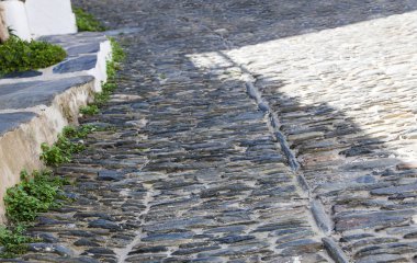 Dar sokak tarihi kent Cadaques, İspanya