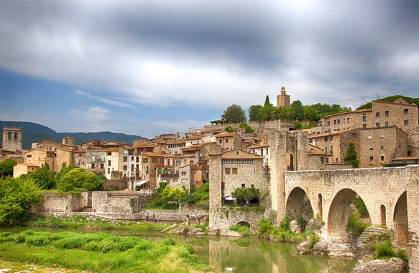 Antigua Ciudad Española Antigua Fortaleza Besalu España — Foto de Stock