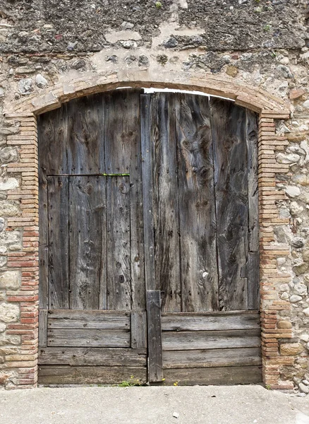 Big Ancient Wooden Door Spain — Stock Photo, Image