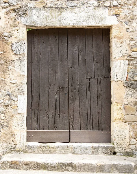 Pintu Kayu Besar Kuno Spanyol — Stok Foto