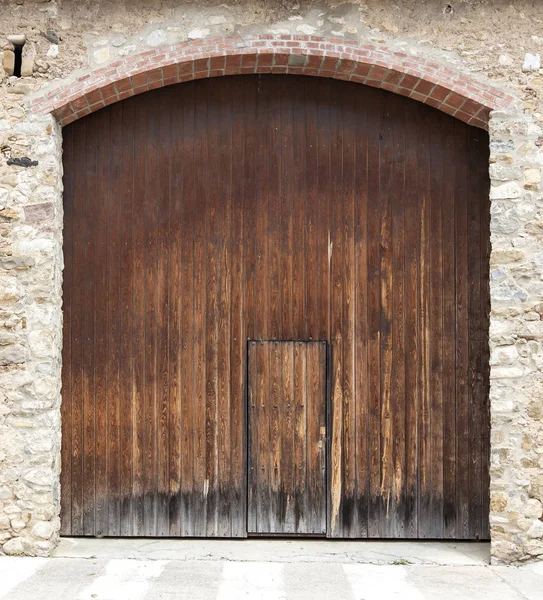Large Ancient Wooden Door Spain — Stock Photo, Image