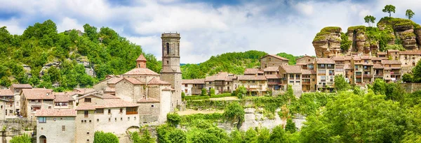 Rupit Uma Aldeia Medieval Meio Natureza Catalunha Osona Imagens De Bancos De Imagens