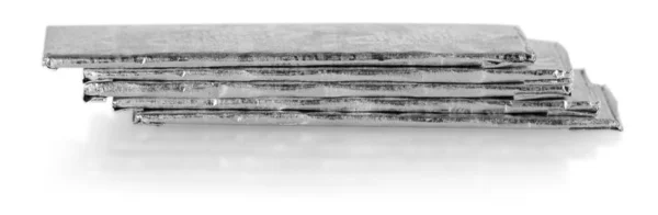 Kaugummis Handelsüblicher Silberfolie Isoliert Auf Weiß — Stockfoto