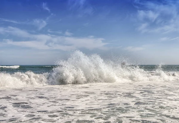 Big Ocean Waves  against the blue sky