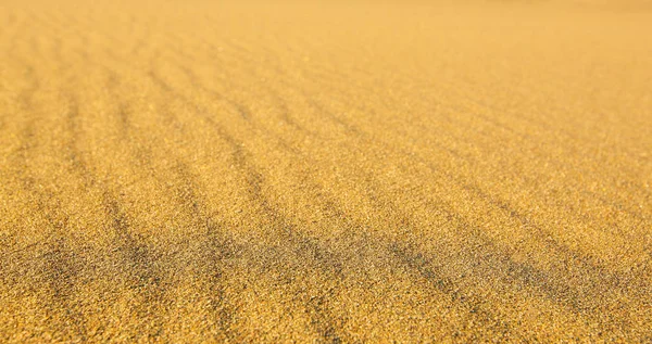 Areia Amarela Ondulada Texturizada Todo Quadro — Fotografia de Stock