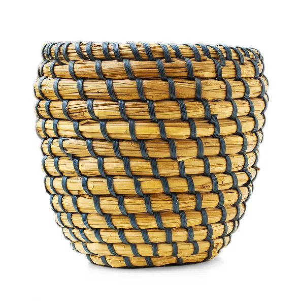 Wicker Vase White Background — Stock Photo, Image