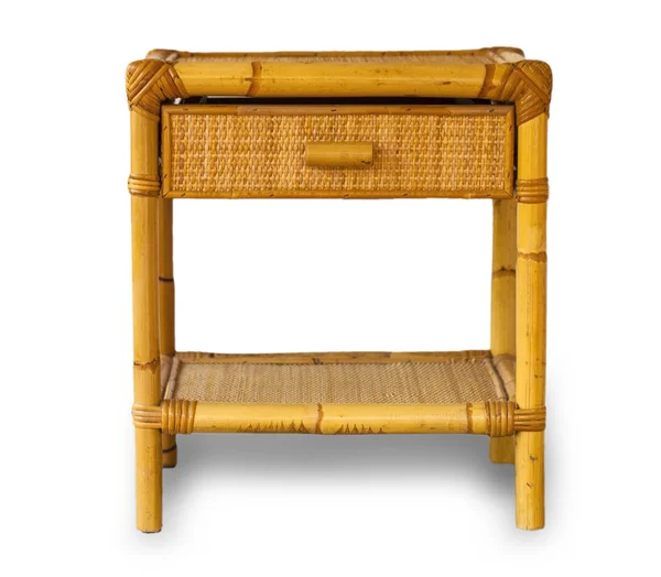 Wicker Möbler Vit Bakgrund — Stockfoto