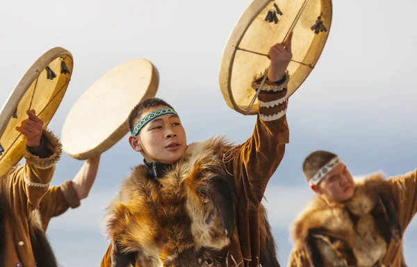 Petropavlovsk Kamchatka Russia November 2018 Folk Ensemble Performance Dress Indigenous — Stock Photo, Image