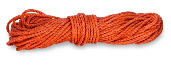 Red Rope Thread Roll White Background — Stock Photo, Image