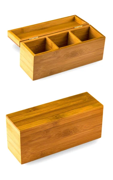 白い背景上に分離されて木製の箱 — ストック写真