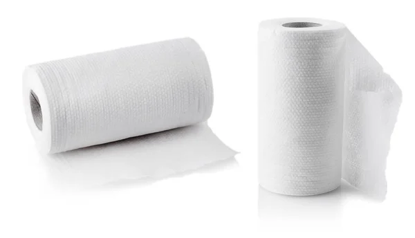 Set Roll Paper Kitchen Towels Isolated White Background — Stock Photo, Image