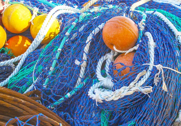 Rete Pesca Colorata Con Galleggianti — Foto Stock