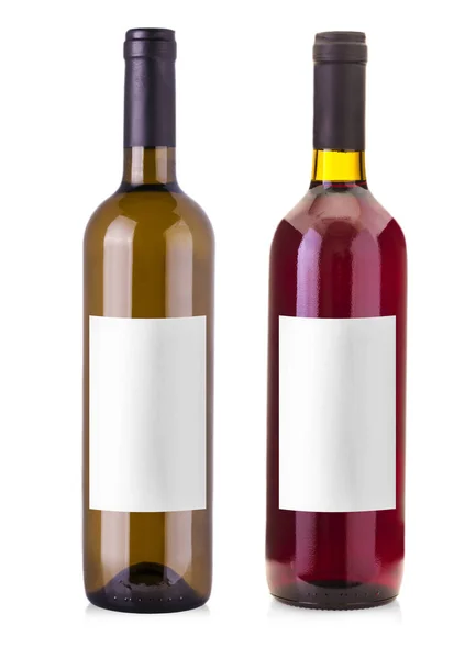Bottiglia Vino Isolata Fondo Bianco — Foto Stock