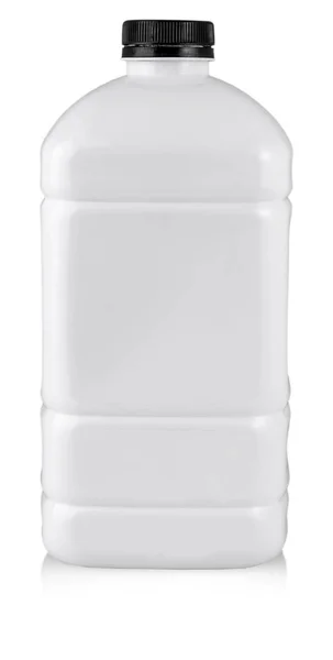 Большая Белая Пластиковая Бутылка Белом Фоне — стоковое фото