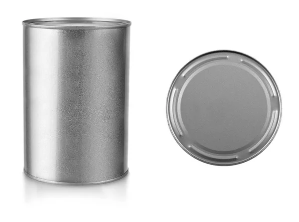 Gray metal closed pot cut out on white background. — Stock Photo, Image