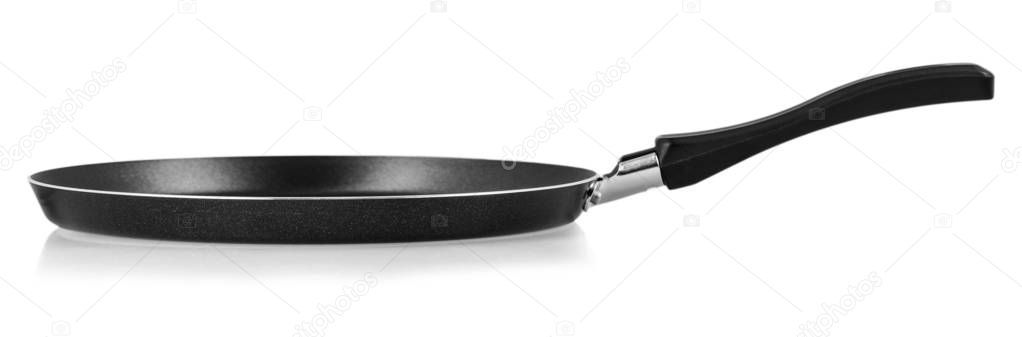 Pan with handle isolated on white 