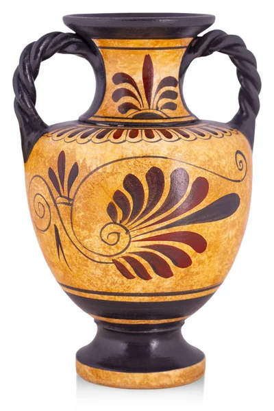 Il vaso di ceramica dalla Grecia isolato su sfondo bianco . — Foto Stock