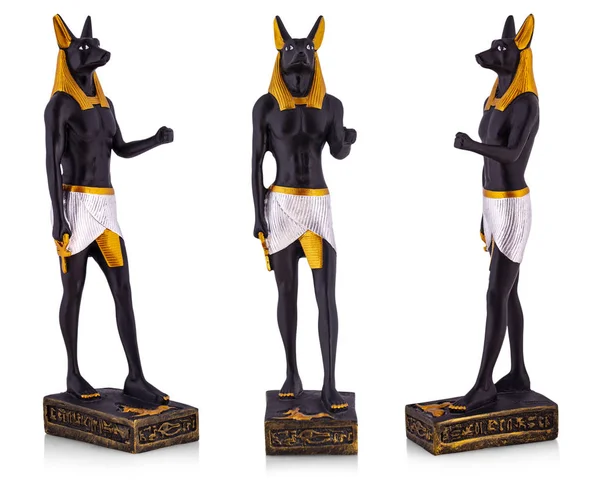 The Egyptian ancient art Anubis Sculpture  Figurine Statue on wh Stock Image