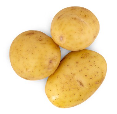 Beyaz arka planda izole patates