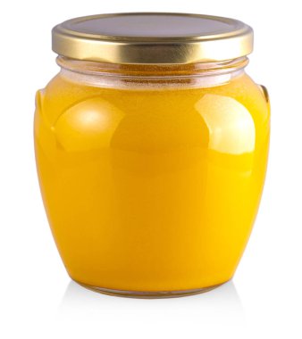 Bal kavanozu beyaz arka plan üzerine isolared