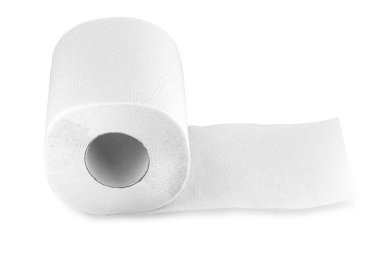 Beyaz üzerine izole tuvalet kağıdı veya doku Rulo
