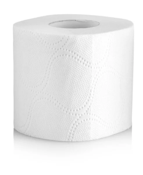 The roll of toilet paper or tissue isolated on white — Stock Photo, Image