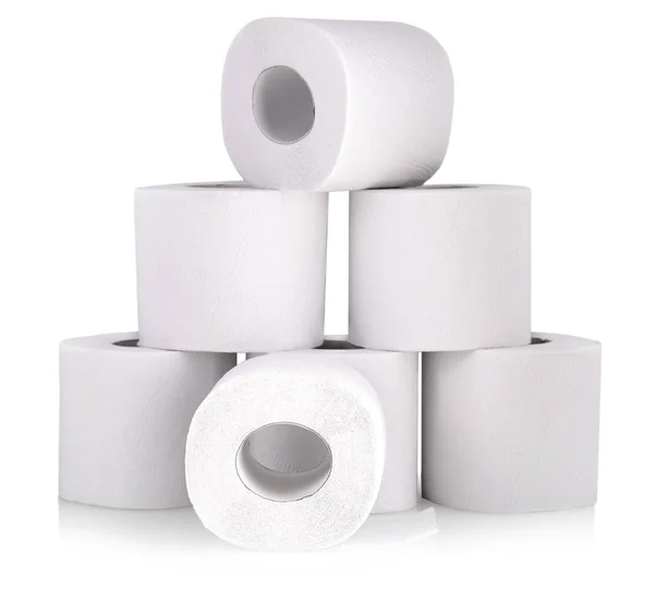 The Roll of toilet paper or tissue isolated on white — Stock Photo, Image