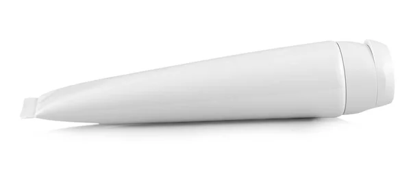 El tubo de crema femenina sobre fondo blanco —  Fotos de Stock