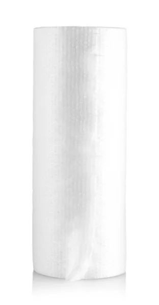 The roll paper towels on the bushing vertically isolated on whit — Stock Photo, Image