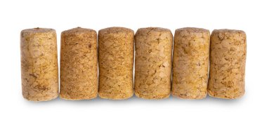 Beyaz arka planda izole şarap mantarı