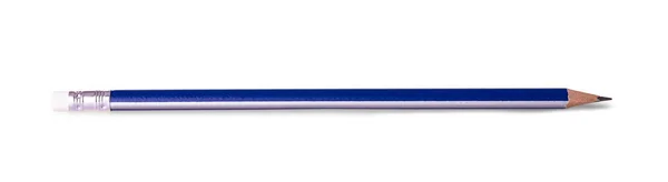 La matita blu con gomma isolata su sfondo bianco — Foto Stock