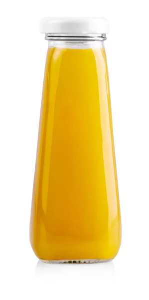 A narancslé üvegpalackban izolált fehér alapon — Stock Fotó