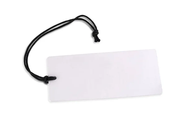 Порожній білий картон ціна тег або ярлик ізольовані на білому тлі . — стокове фото