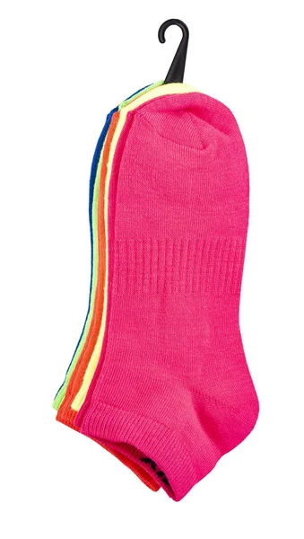 Die bunten Socken isoliert auf weißem Hintergrund — Stockfoto