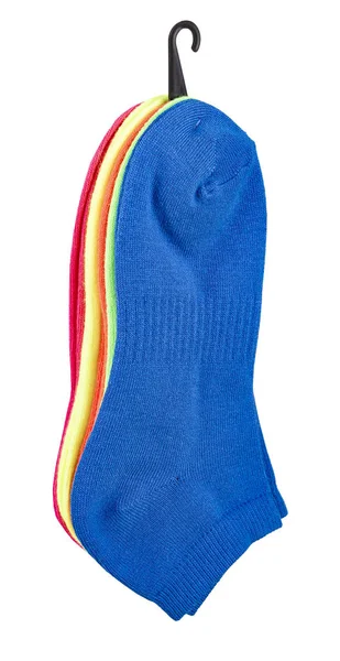 Die bunten Socken isoliert auf weißem Hintergrund — Stockfoto