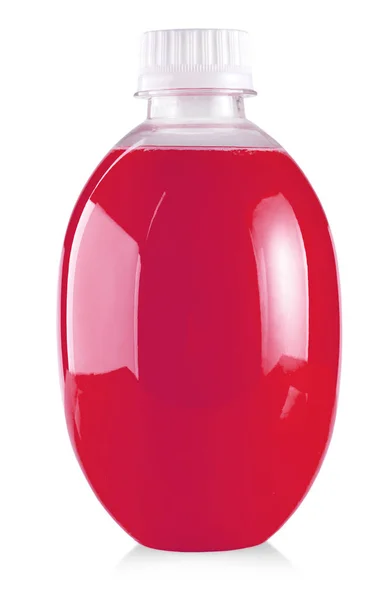 A garrafa de plástico de cereja isolada no fundo branco — Fotografia de Stock