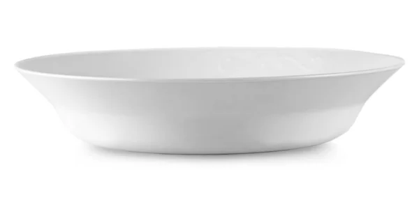 White plastic bowl isolated on white background. — Stock Photo, Image