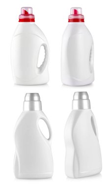 Beyaz bir sapı ile beyaz plastik şişe