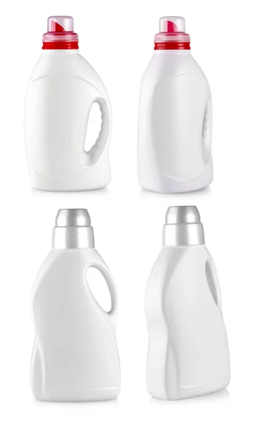 The white plastic bottle with a handle on white — Stock Photo, Image