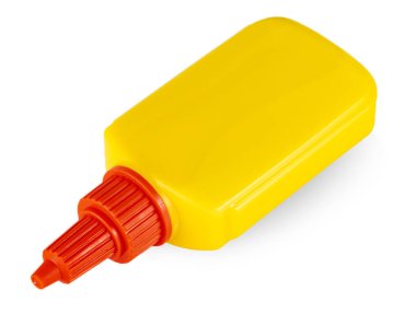Beyaz arka plan üzerinde izole tutkal Sarı tüp