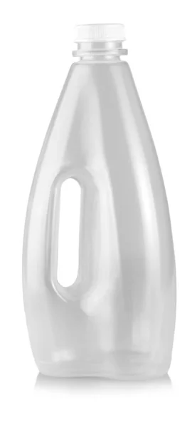 Pusta plastikowa butelka z uchwytem — Zdjęcie stockowe
