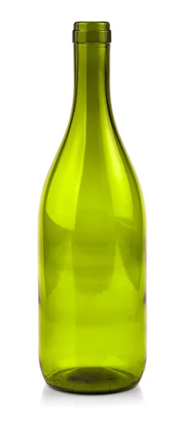 Üres üveg bor elszigetelt fehér background — Stock Fotó