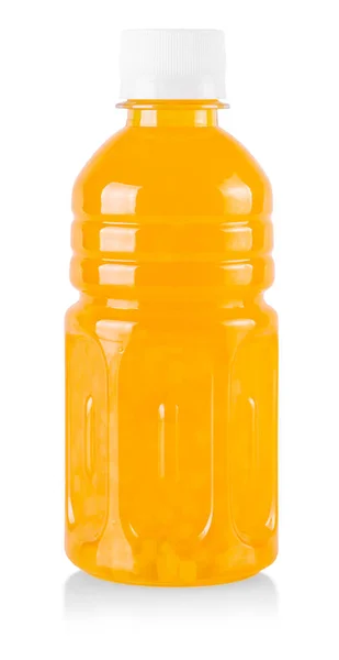 Pomerančová Šťáva Plastovém Džbánu Izolované Bílém Pozadí — Stock fotografie