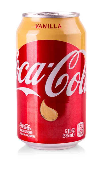 Kamchatka Russia Kwiecień 2020 Coca Cola Vanilla Can Coca Cola — Zdjęcie stockowe