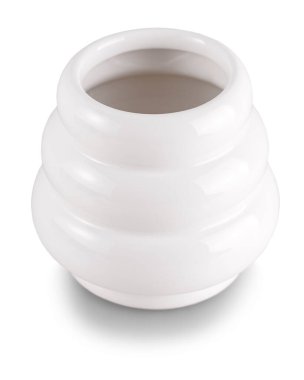 Şeker kasesi beyaz arka planda izole edilmiş. Stüdyo ışıkları