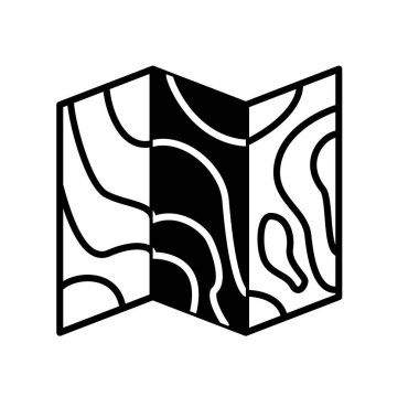 coğrafi kartı siyah çizgi vektör simgeler