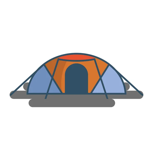 Skogen Camping Vektor Koncept Med Turist Tält — Stock vektor