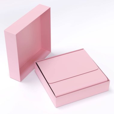 pembe hediye kutusu 3d resim, 3d render