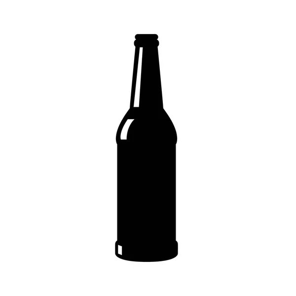 Garrafa Cerveja Ícone Vetor Silhueta — Vetor de Stock