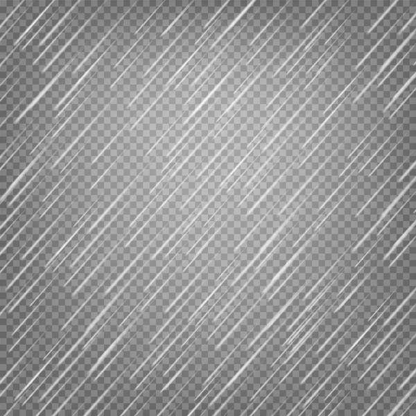 Φύση Βροχοπτώσεων Στο Τετραγωνισμένο Φόντο Βροχή Διαφανές Φόντο Σταγόνες Που — Διανυσματικό Αρχείο